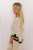 Uptown Cafe Knit Shift Top in Light Beige sold by Impressions