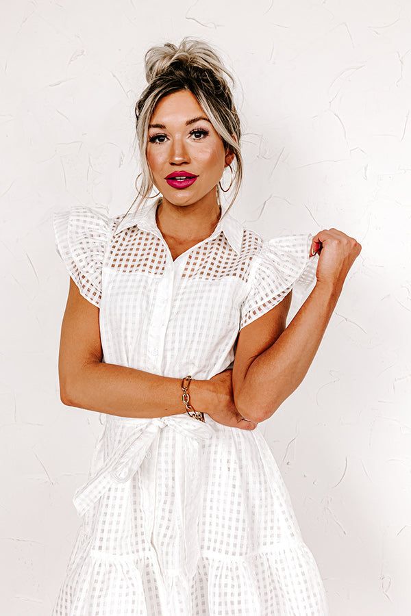 Devoted Darling Gingham Dress in White sold by Impressions product image thumbnail 4