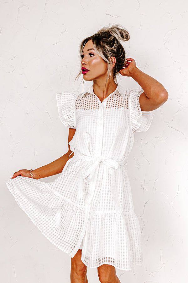 Devoted Darling Gingham Dress in White sold by Impressions