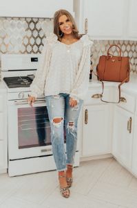 Romantic In Rome Shift Top In Cream sold by Impressions