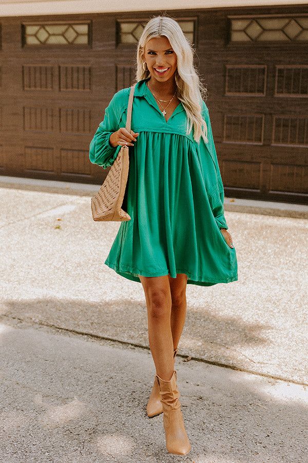 Style Code Babydoll Dress in Emerald sold by Impressions product image thumbnail 5