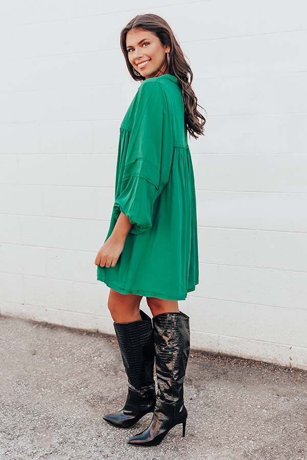 Style Code Babydoll Dress in Emerald sold by Impressions product image thumbnail 2