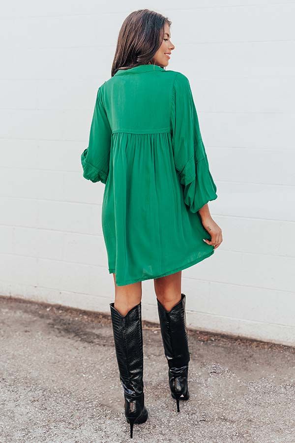 Style Code Babydoll Dress in Emerald sold by Impressions product image thumbnail 4