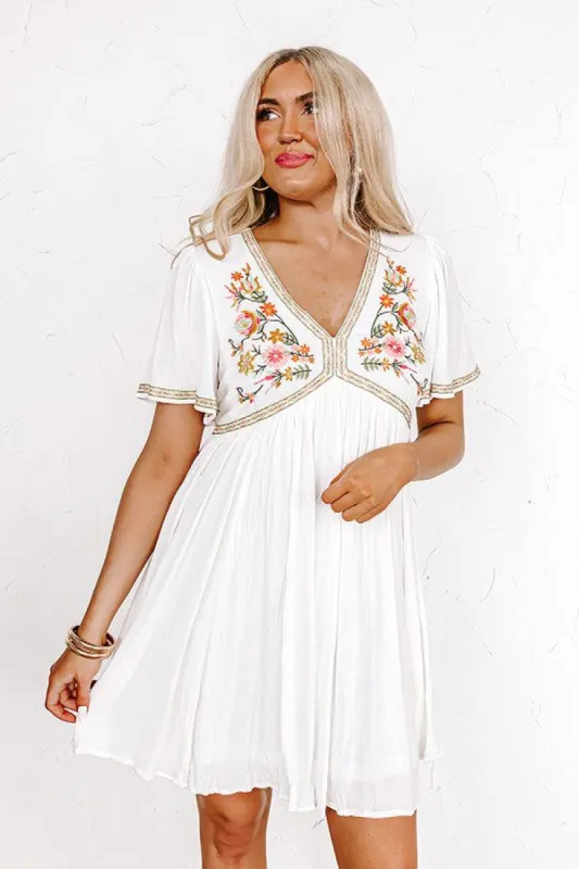 Amalfi Coast Cruising Embroidered Mini Dress sold by Impressions