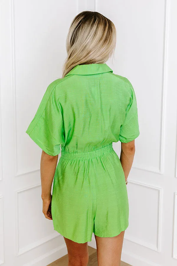 Colorful Coastline Romper in Lime sold by Impressions product image thumbnail 4