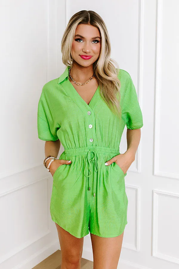Colorful Coastline Romper in Lime sold by Impressions product image thumbnail 2