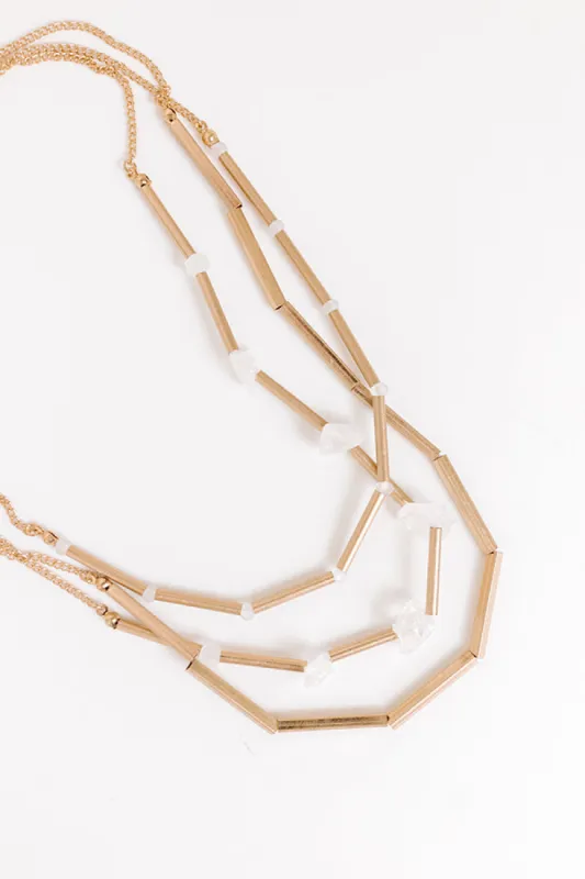 Cherished Moment Layered Necklace in Clear sold by Impressions