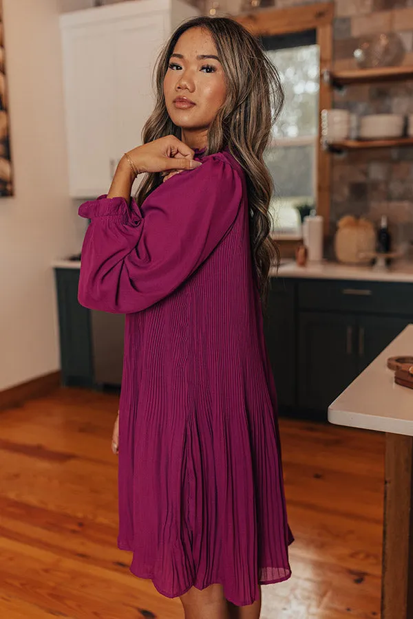 Grateful Life Pleated Mini Dress in Orchid sold by Impressions product image thumbnail 4