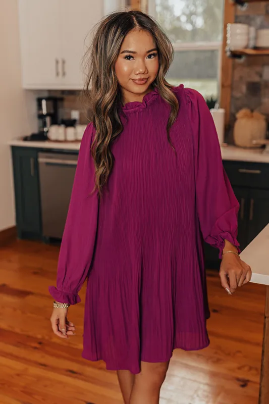 Grateful Life Pleated Mini Dress in Orchid sold by Impressions