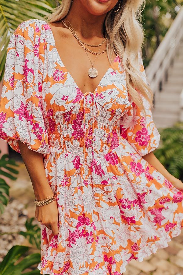 Whispering Muse Floral Smocked Mini Dress sold by Impressions product image thumbnail 4