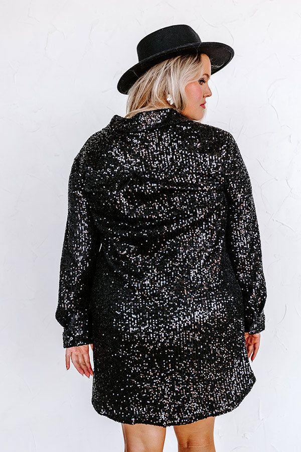 Center Stage Sweetheart Sequin Dress in Black Curves sold by Impressions product image thumbnail 4