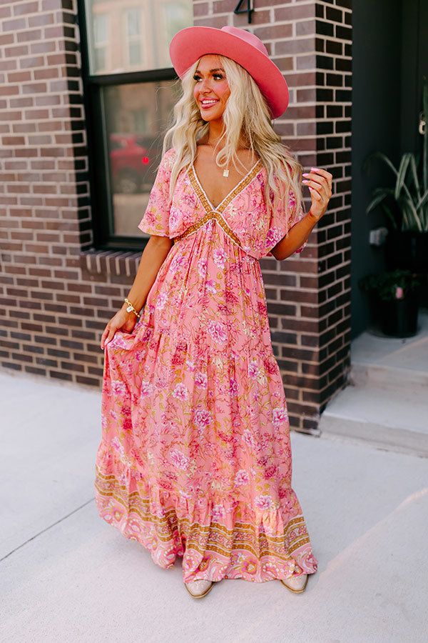 Under The Willow Tree Floral Maxi In Pink sold by Impressions product image thumbnail 4