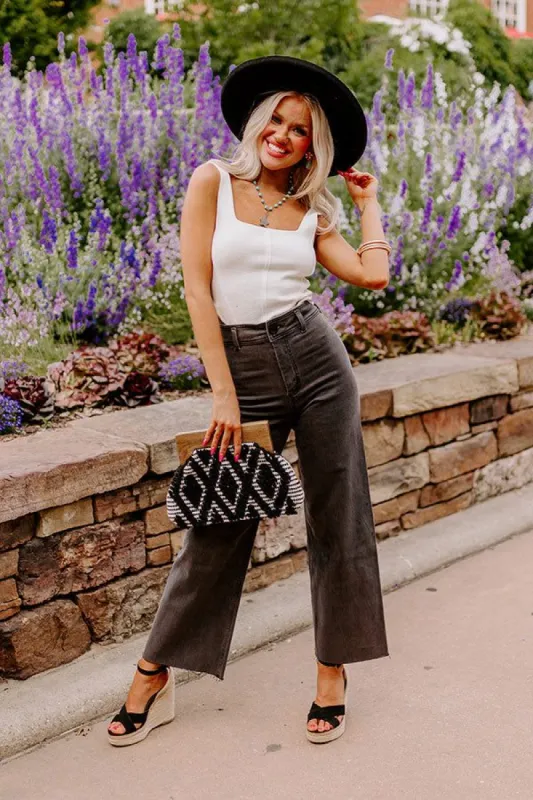 The Taron High Waist Wide Leg Pants in Vintage Black sold by Impressions