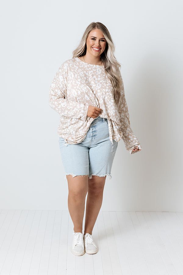 Cute Mood Shift Top In Iced Latte Curves sold by Impressions product image thumbnail 2