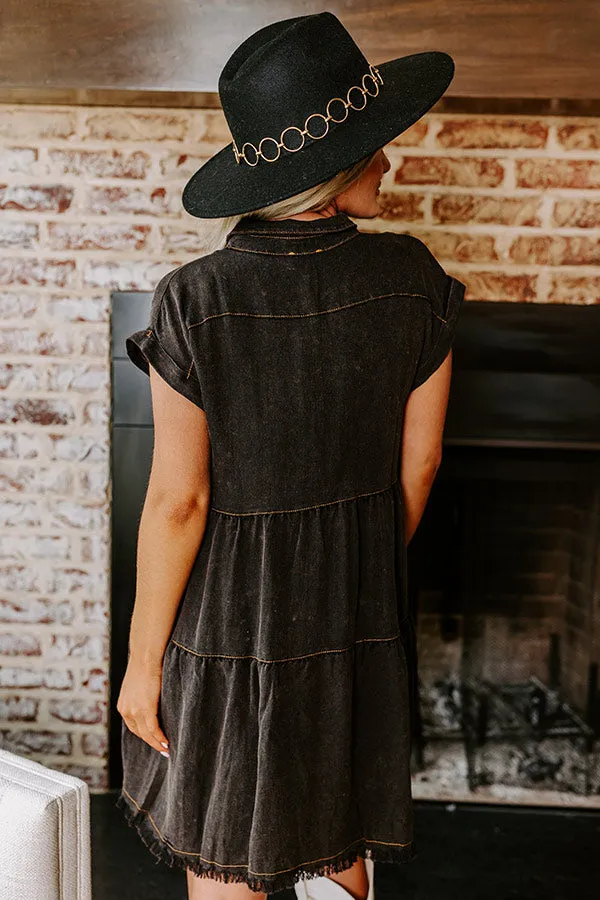 Kaleidoscope Ways Mineral Wash Mini Dress In Black sold by Impressions product image thumbnail 3