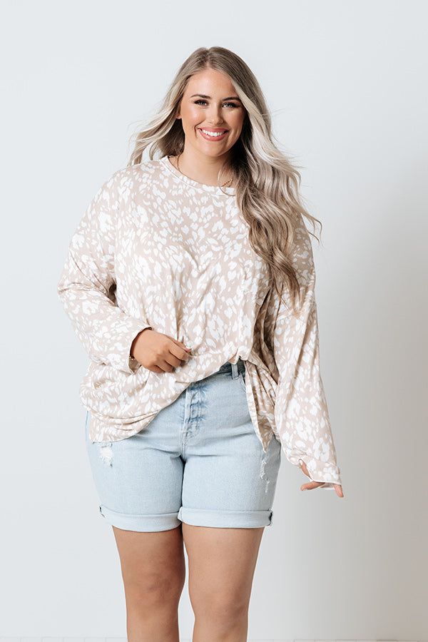 Cute Mood Shift Top In Iced Latte Curves sold by Impressions