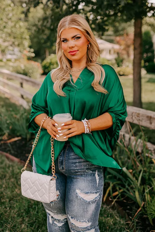 New To Town Shift Top In Hunter Green sold by Impressions