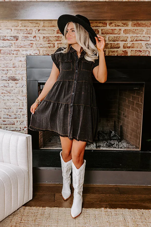 Kaleidoscope Ways Mineral Wash Mini Dress In Black sold by Impressions product image thumbnail 4