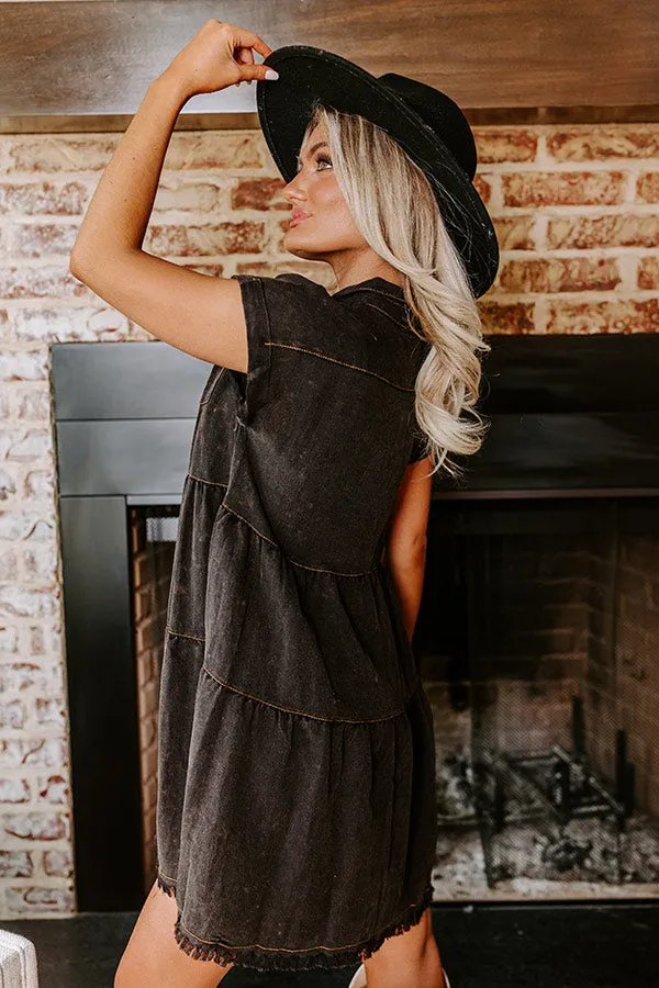 Kaleidoscope Ways Mineral Wash Mini Dress In Black sold by Impressions product image thumbnail 2