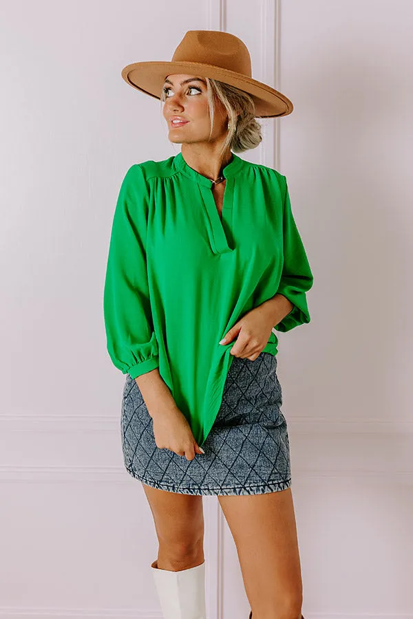 Casual Moment Shift Top in Kelly Green sold by Impressions product image thumbnail 2