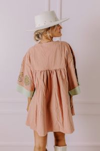 Sweet Duet Embroidered Babydoll Dress in Rustic Rose sold by Impressions