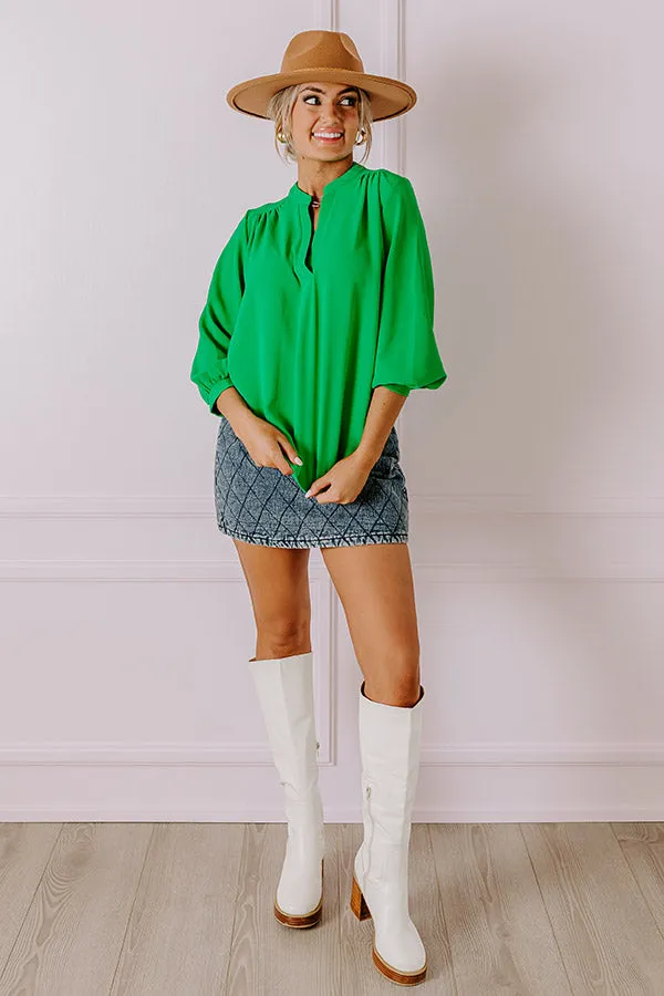 Casual Moment Shift Top in Kelly Green sold by Impressions product image thumbnail 3