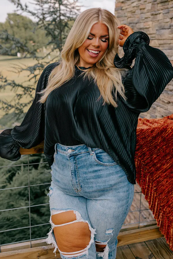 Found Your Love Pleated Top In Black Curves sold by Impressions product image thumbnail 2