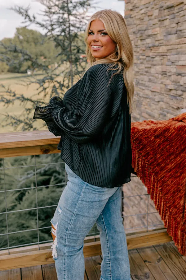 Found Your Love Pleated Top In Black Curves sold by Impressions product image thumbnail 4