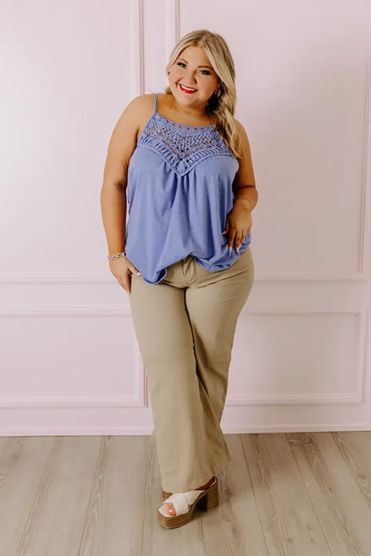 Beachy Bonding Shift Tank In Periwinkle Curves sold by Impressions