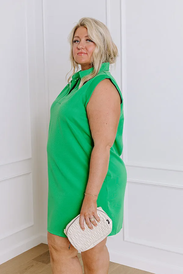 Coastal Dreamer Mini Dress in Kelly Green Curves sold by Impressions product image thumbnail 2