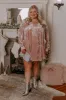 Midnight Kiss Velvet Mini Dress In Blush Curves sold by Impressions