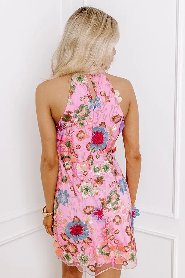 Exclusive Party Embroidered Mini Dress In Pink sold by Impressions product image thumbnail 4