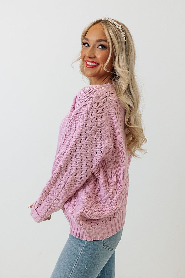 Early Dusk Cable Knit Sweater in Violet sold by Impressions product image thumbnail 5