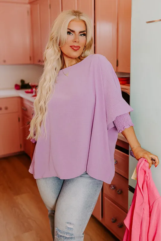 Appreciate You Shift Top In Lavender Curves sold by Impressions