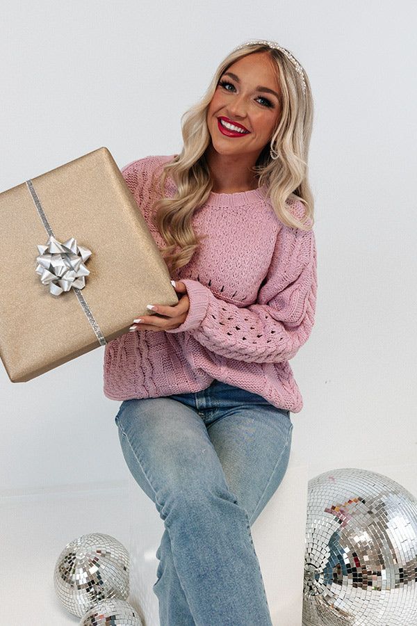 Early Dusk Cable Knit Sweater in Violet sold by Impressions