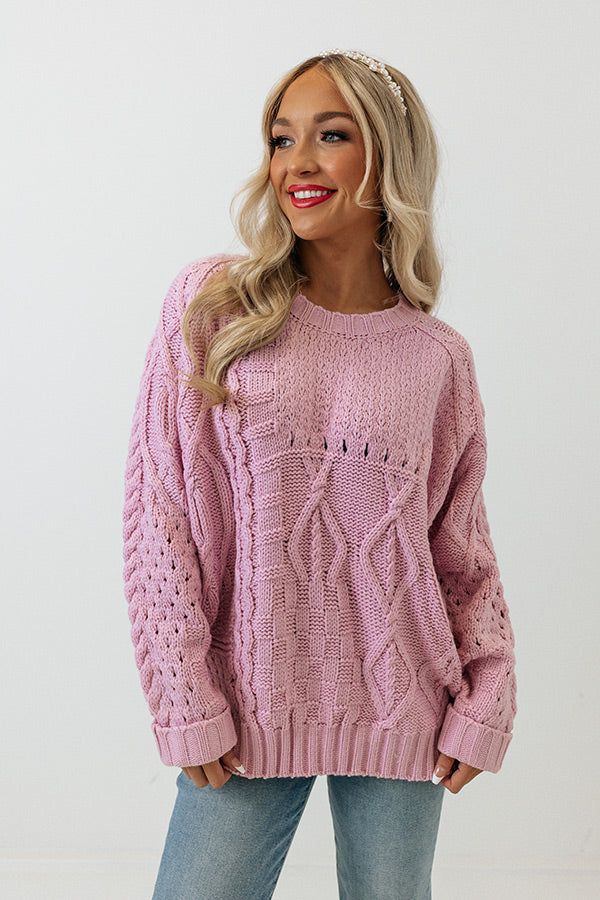 Early Dusk Cable Knit Sweater in Violet sold by Impressions product image thumbnail 3