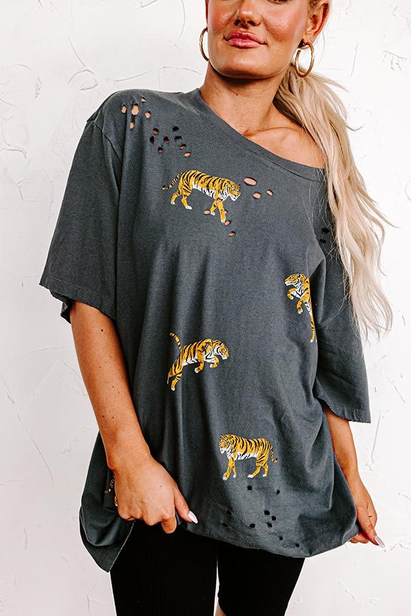 Feeling Fierce Oversized Distressed Tee sold by Impressions product image thumbnail 3