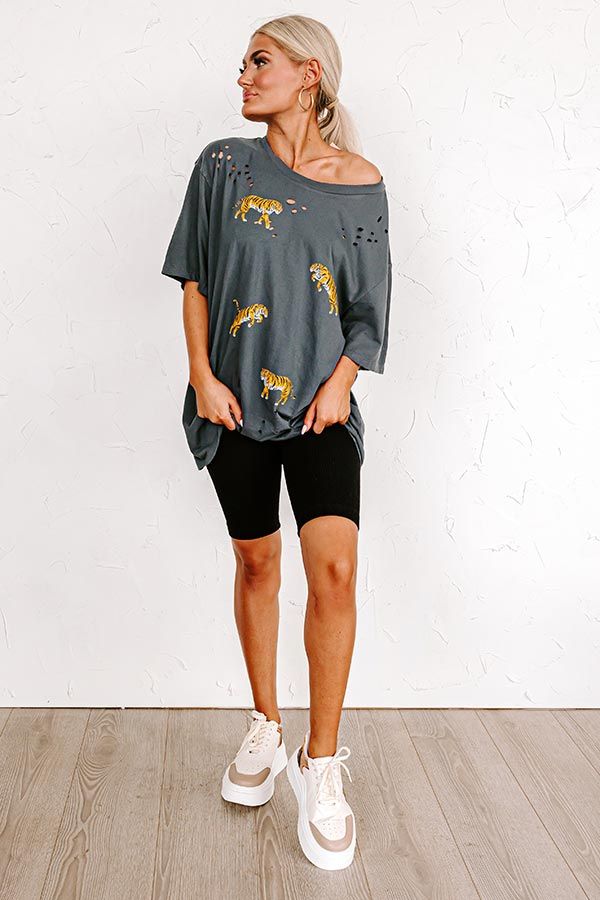 Feeling Fierce Oversized Distressed Tee sold by Impressions product image thumbnail 4