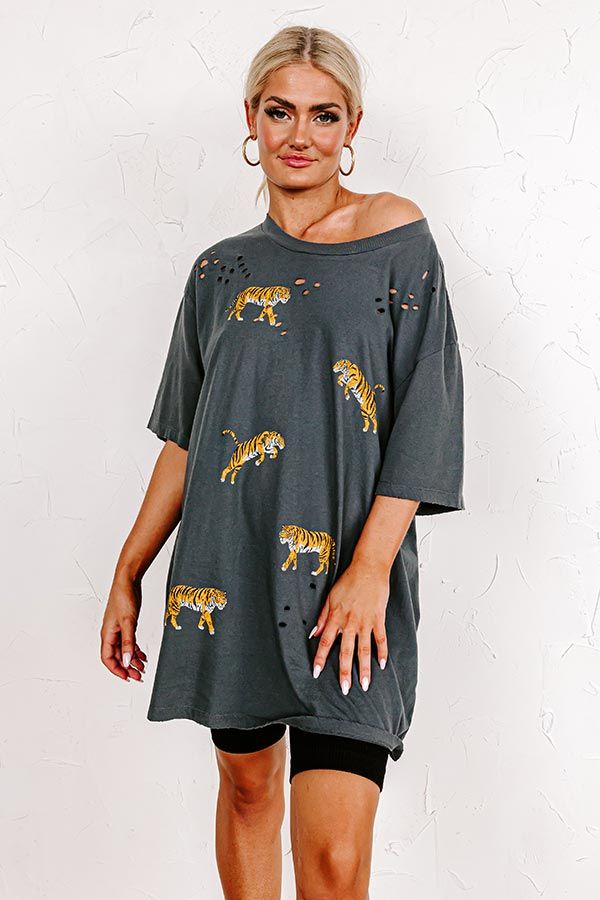 Feeling Fierce Oversized Distressed Tee sold by Impressions