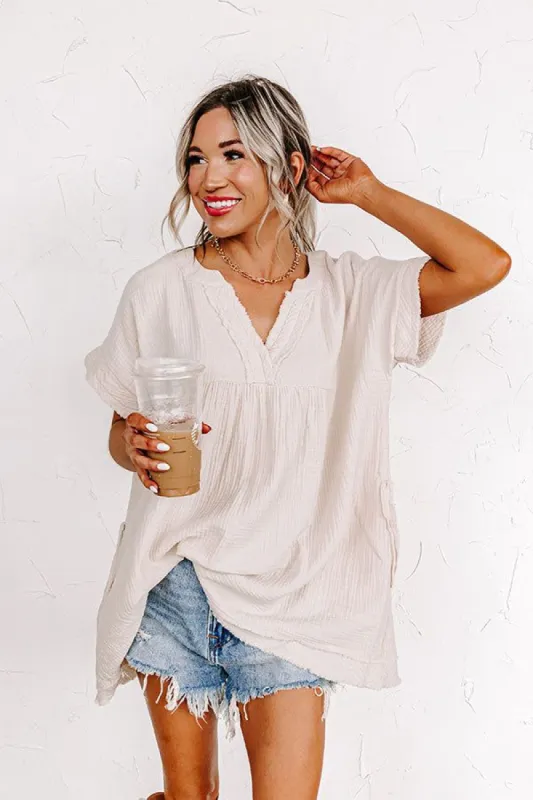 Beyond Lovely Shift Top In Birch sold by Impressions