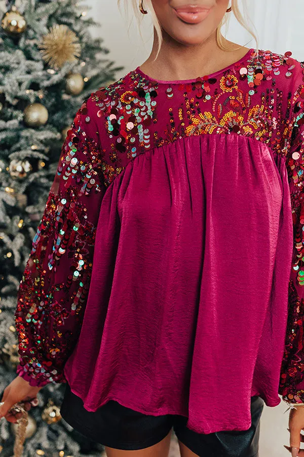 Luxe Lady Sequin Top In Orchid sold by Impressions product image thumbnail 4