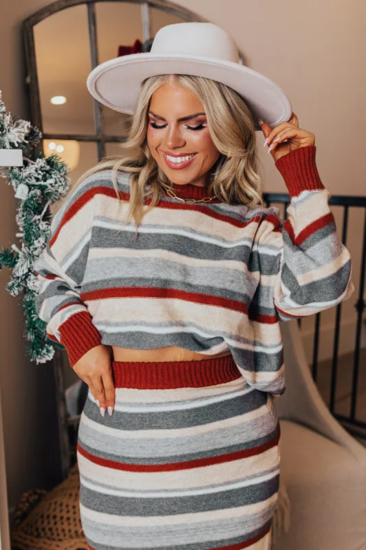 Mulled Wine Stripe Sweater Curves sold by Impressions