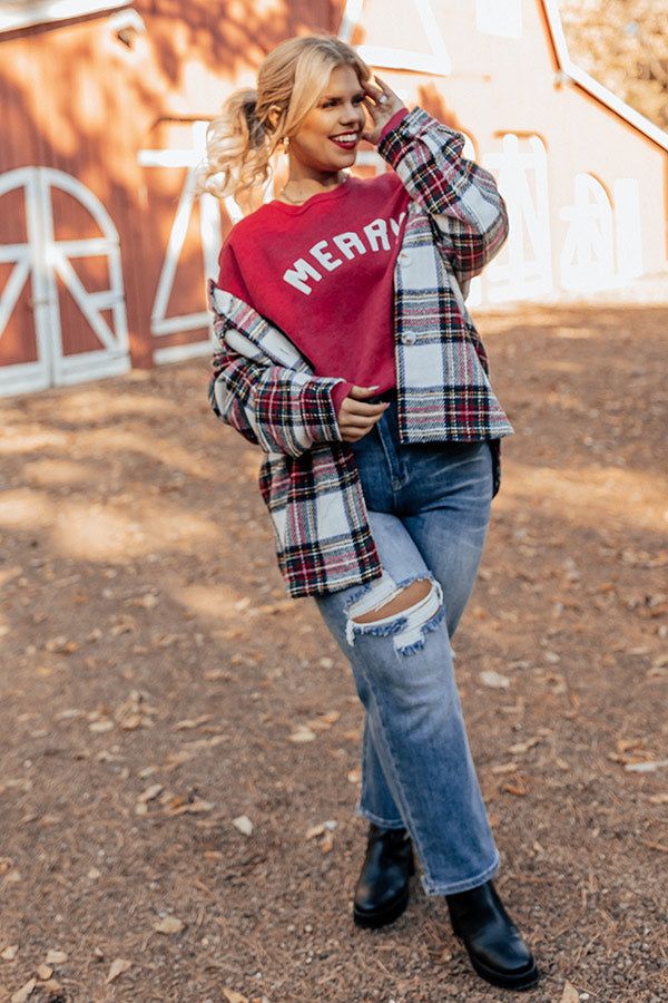 Very Merry Graphic Sweatshirt In Red Curves sold by Impressions product image thumbnail 2