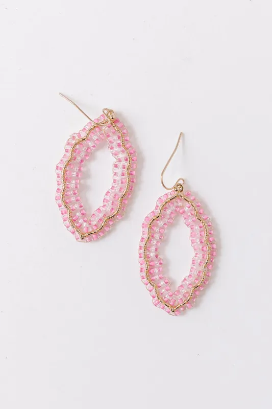 Show Stopper Beaded Earrings in Pink sold by Impressions