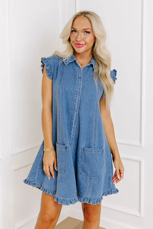 Happy Life Denim Mini Dress sold by Impressions