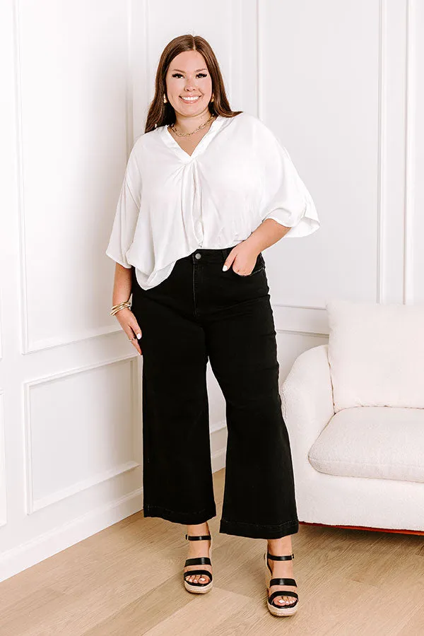 Risen Raelynn High Waist Wide Leg Jean in Black Curves sold by Impressions