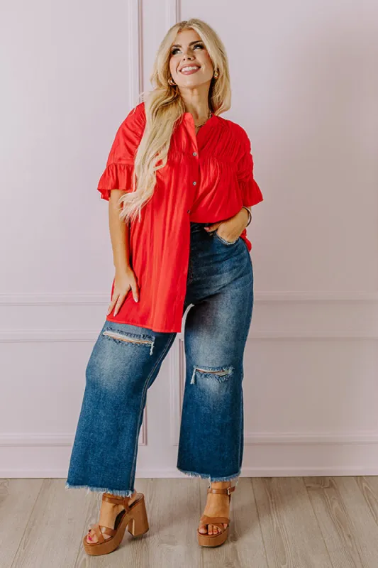 Summer Breeze Shift Top in Red Curves sold by Impressions