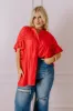 Summer Breeze Shift Top in Red Curves sold by Impressions