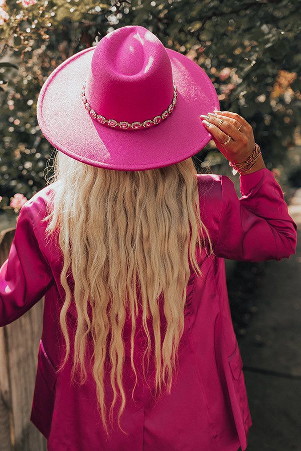 Mostly In Love Felt Fedora In Fuchsia sold by Impressions product image thumbnail 4