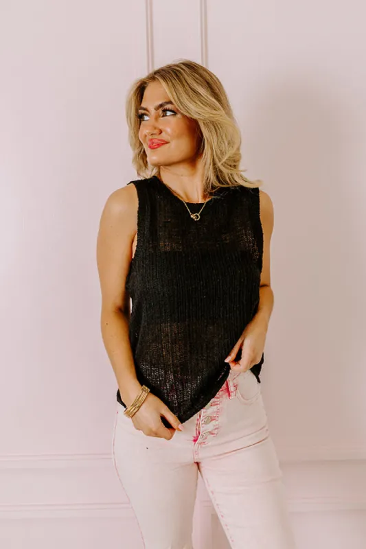 Oceans Away Knit Top In Black sold by Impressions